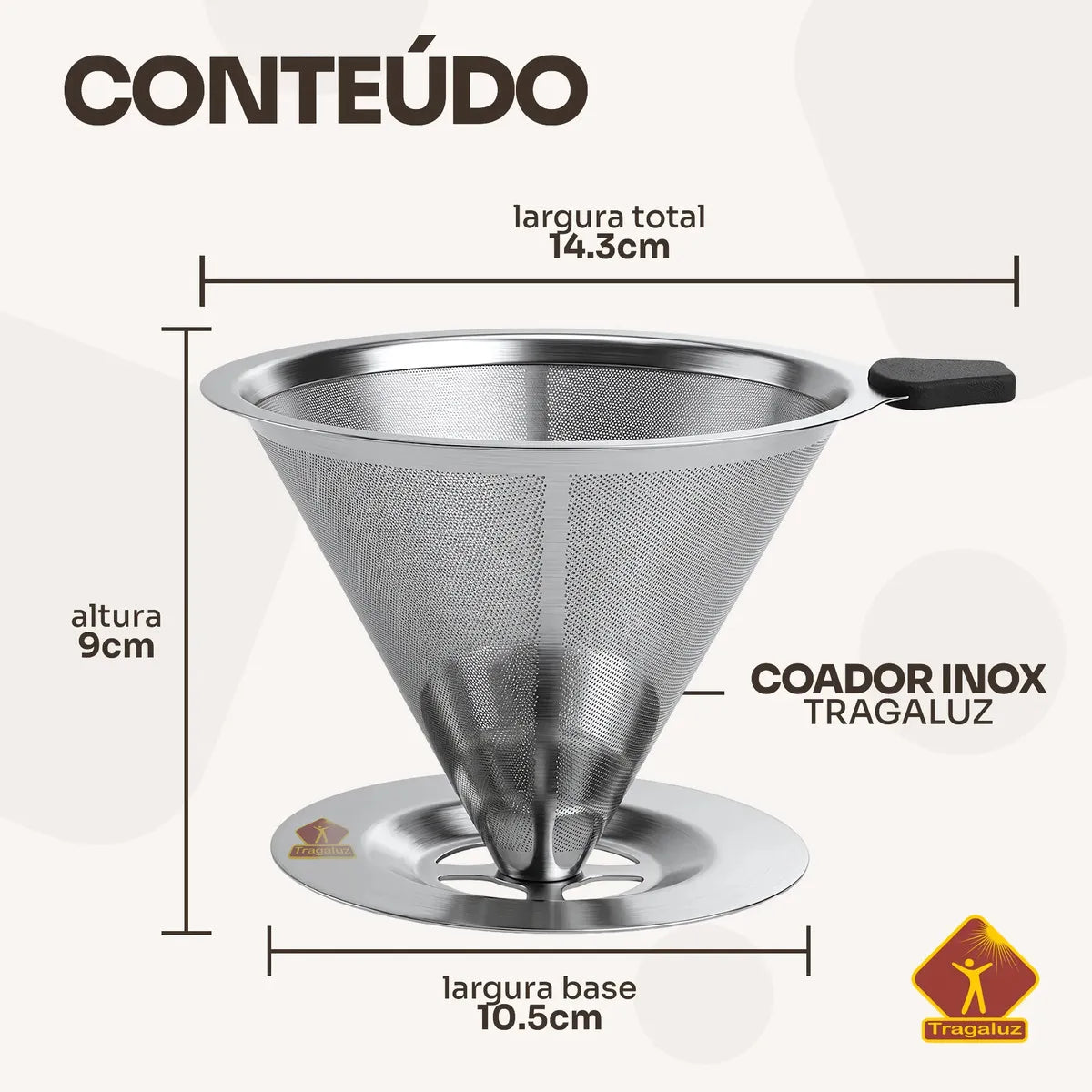 Coador de café inox sustentável em ambiente premium