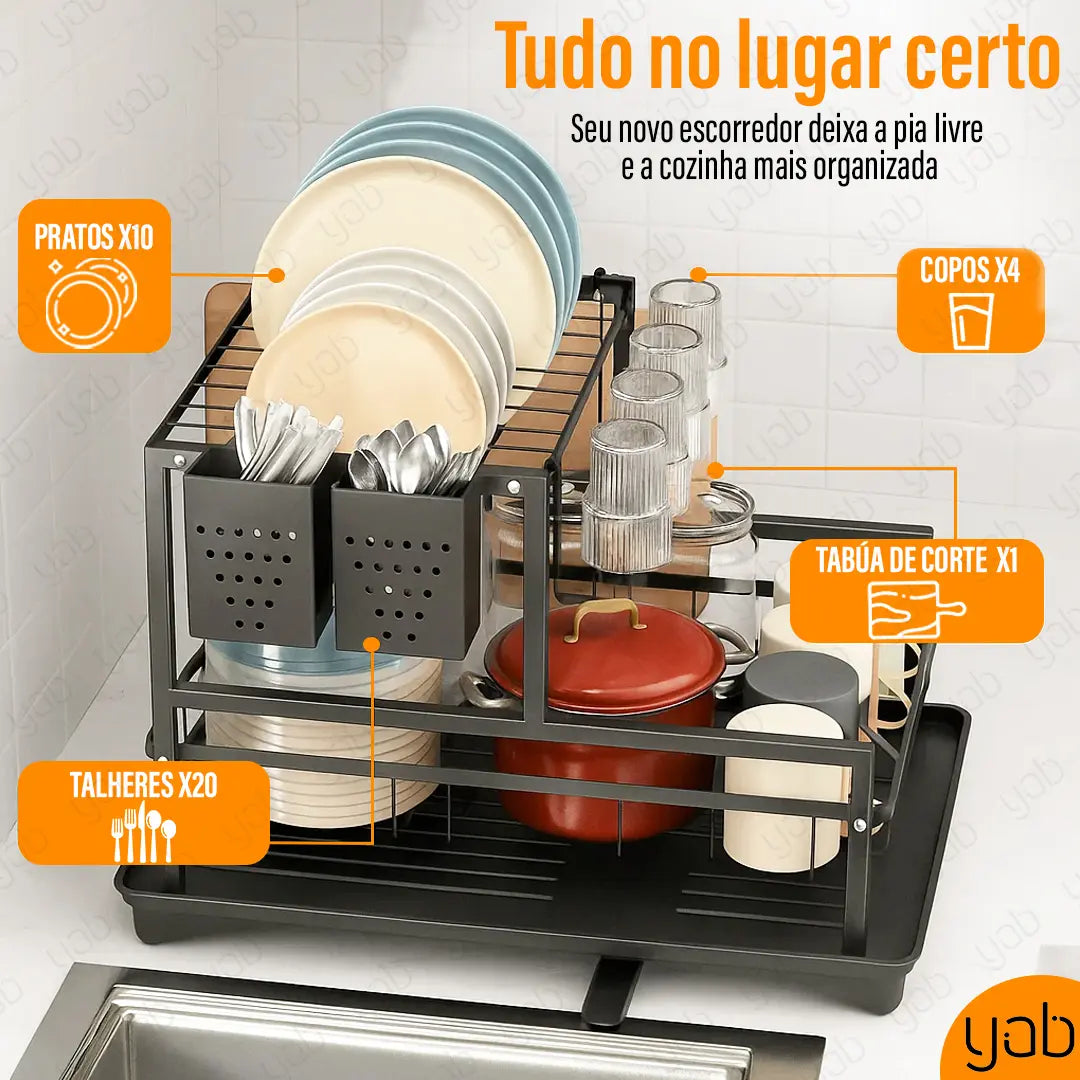 Escorredor de Pratos Yab Gourmet — detalhe 2 andares