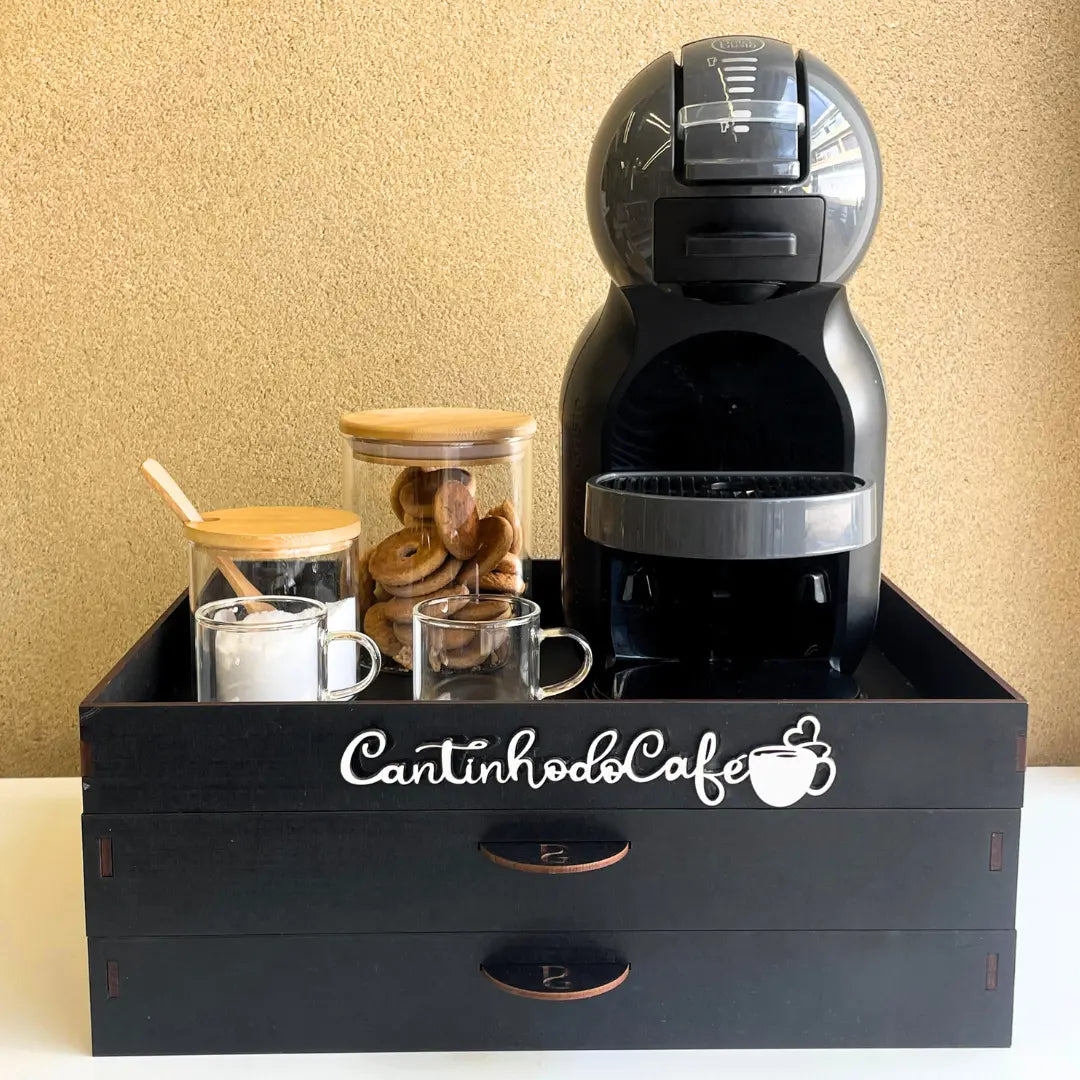 Suporte MDF para cápsulas de café minimalista