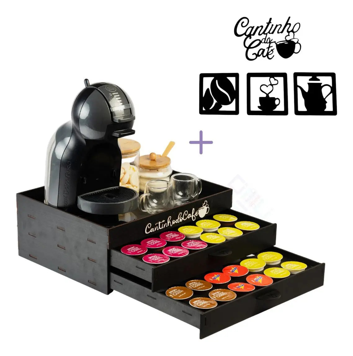 Porta cápsulas gaveta MDF Dolce Gusto design premium