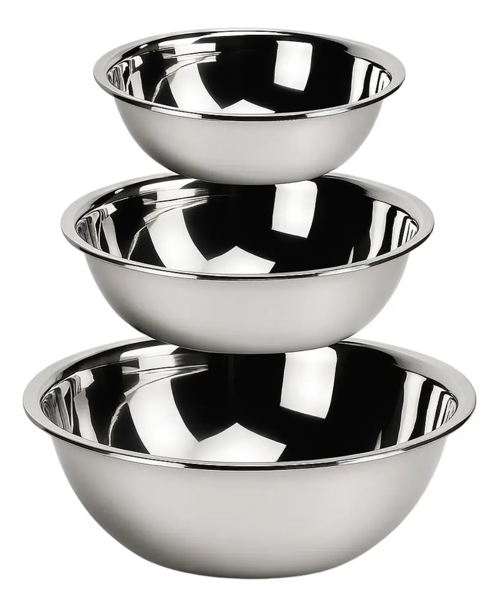 Kit 3 Tigelas Bowl Inox Saladeira — foto principal