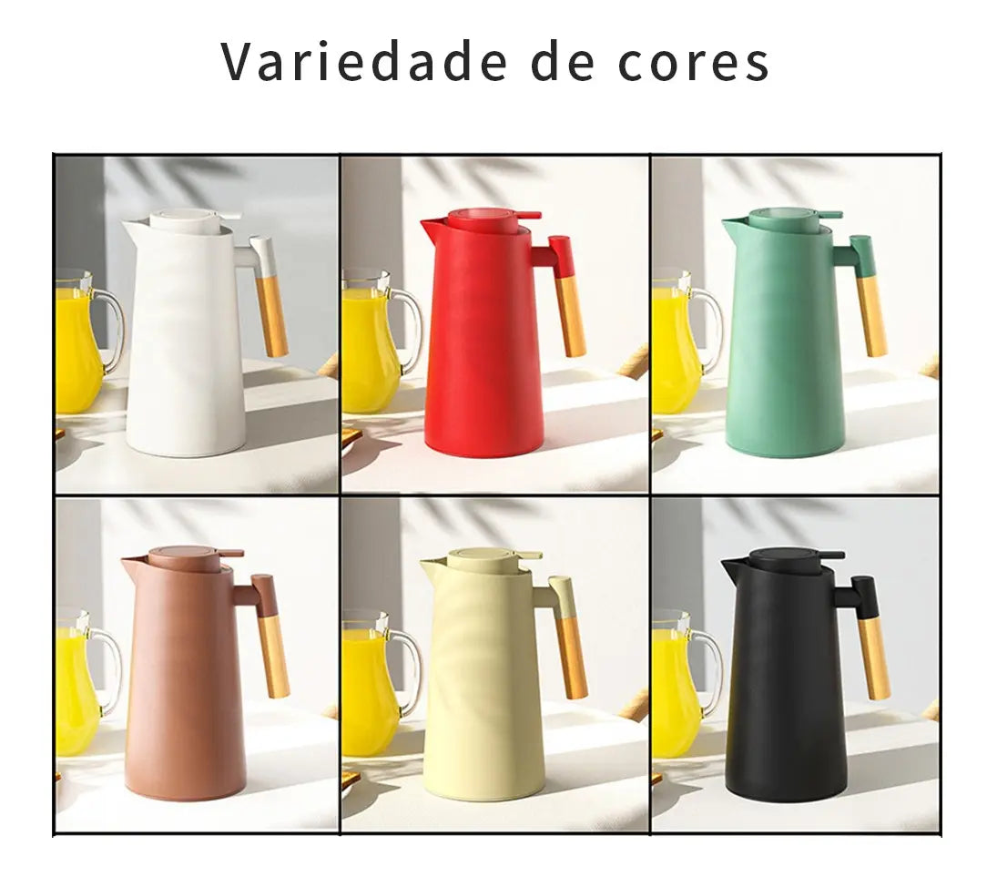 Garrafa térmica inox com café quente