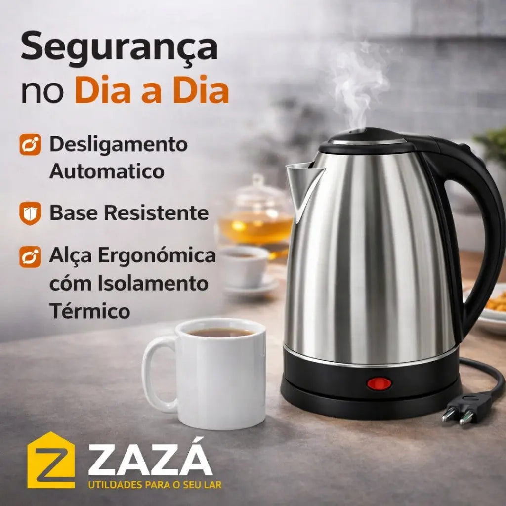 Chaleira inox 1,8L no cantinho do café