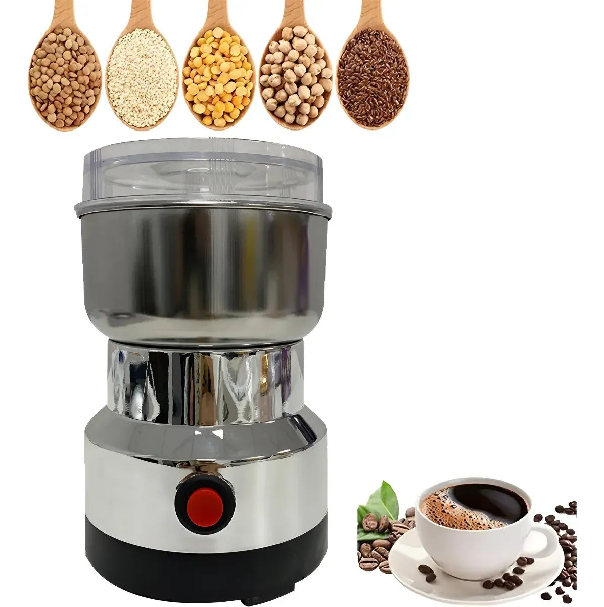 Moedor elétrico de café com grãos frescos