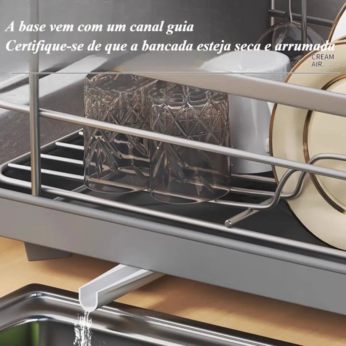 Escorredor de Louça Inox 360° — em uso na cozinha