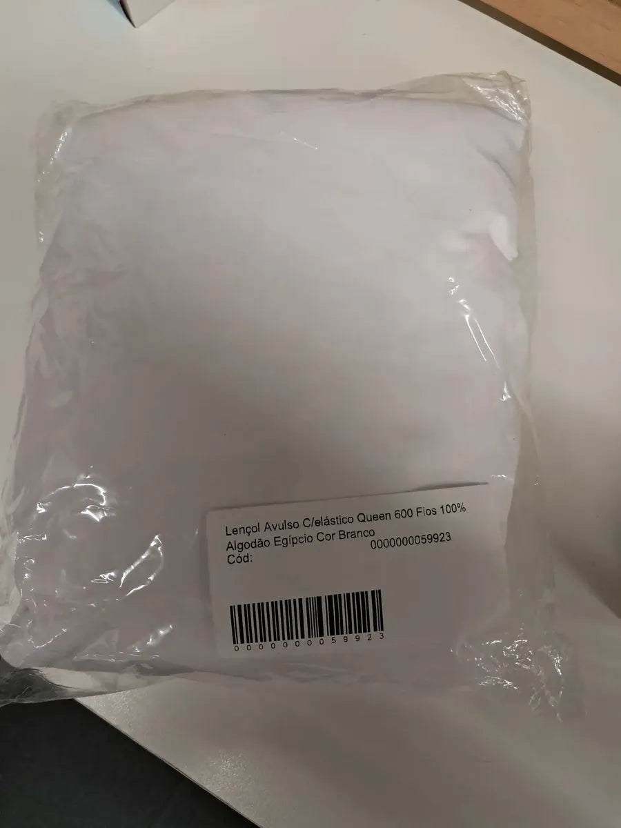 Lençol Avulso C/Elástico Queen 600 Fios 100% Algodão Egípcio | Branco