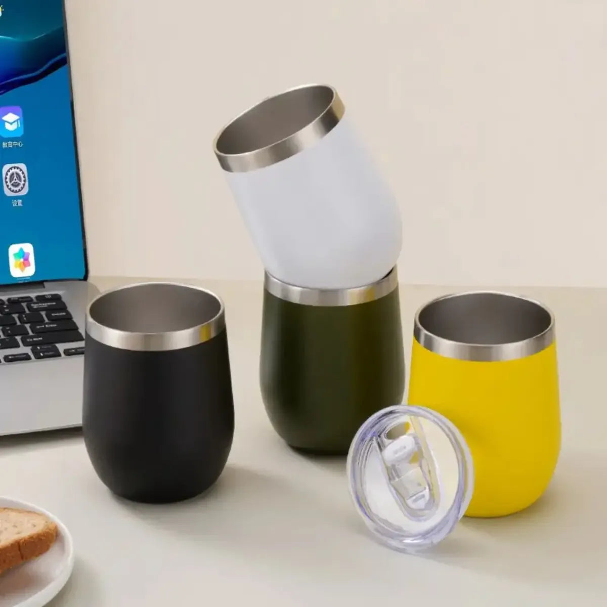 Copo Térmico 360ml — detalhe tampa